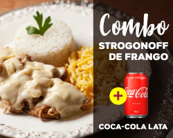 Gran Strogonoff de Frango e Coca Lata 