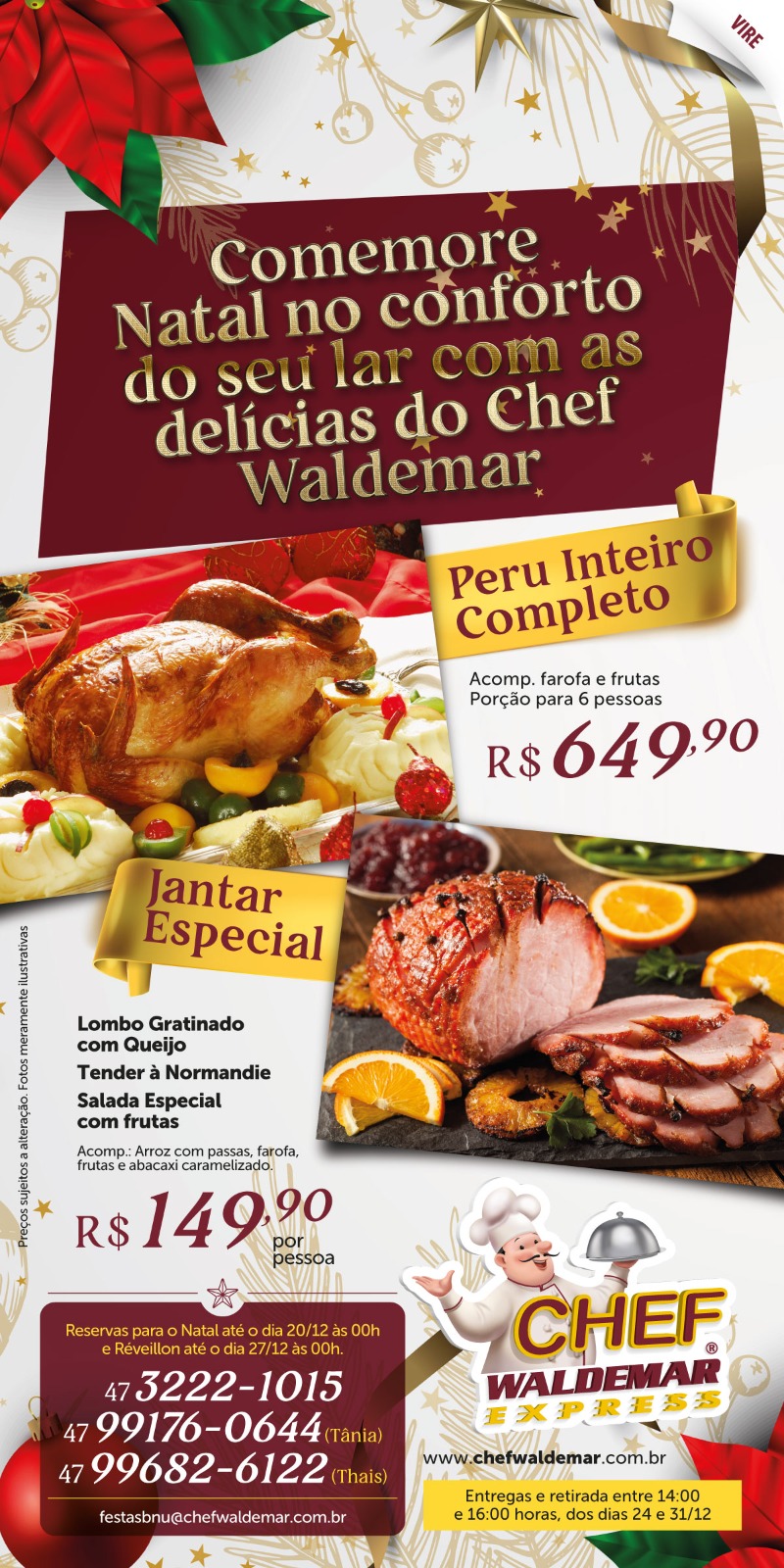 Cardápio de Natal e Reveillon