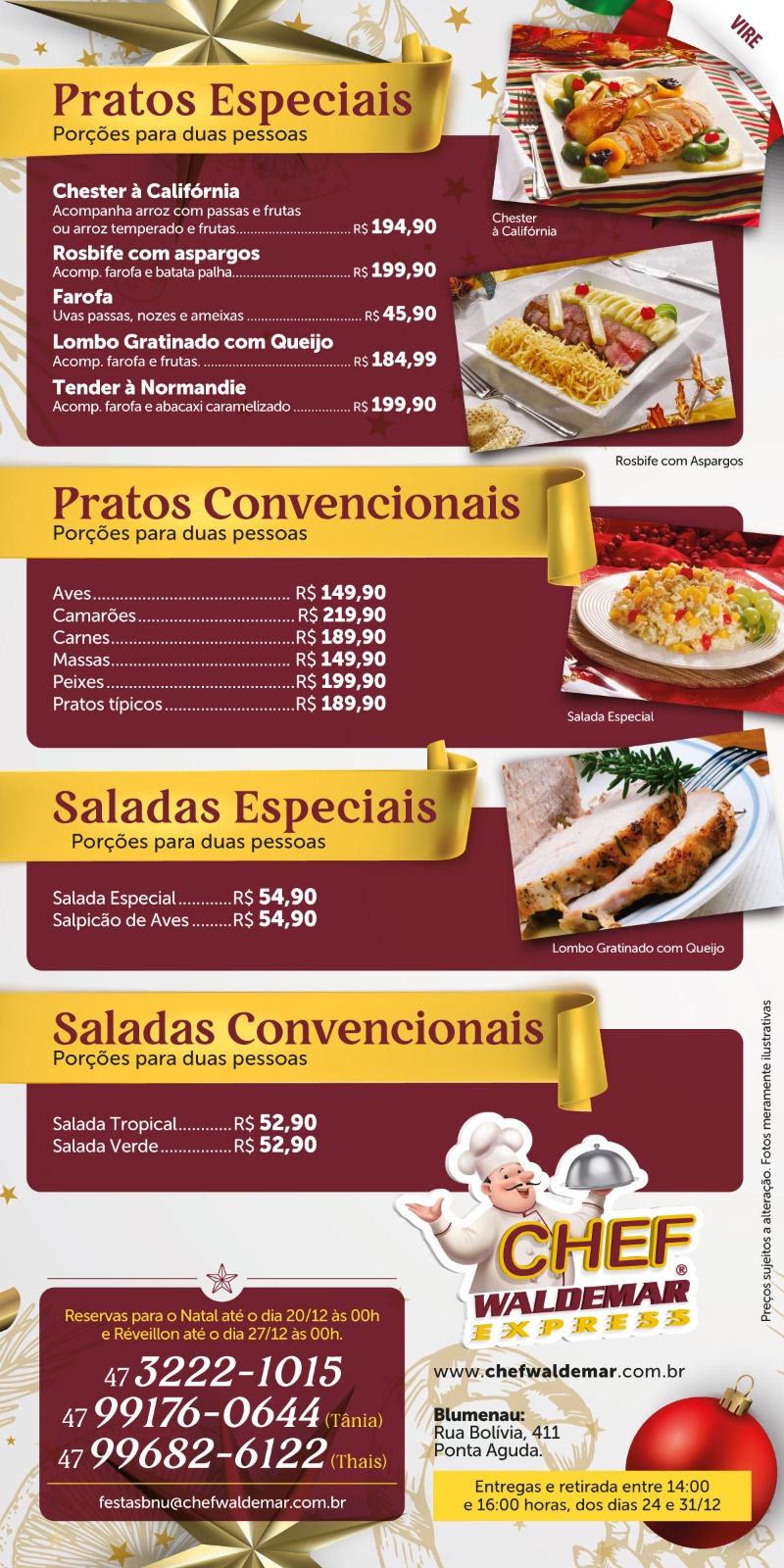 Cardápio de Natal e Reveillon