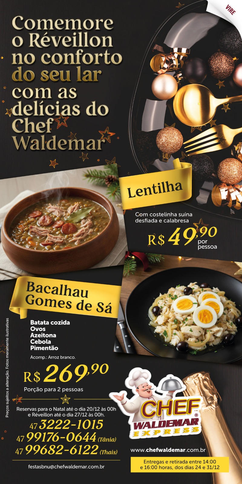 Cardápio de Natal e Reveillon