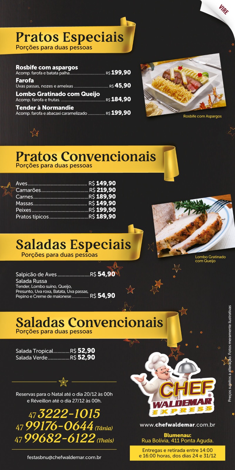 Cardápio de Natal e Reveillon